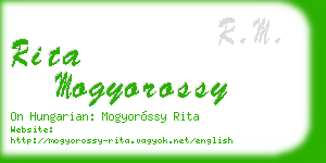 rita mogyorossy business card