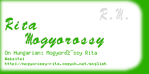 rita mogyorossy business card